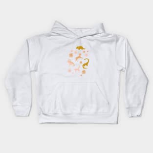 Dinosaur + Unicorns on Emerald Kids Hoodie